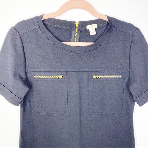 J.Crew Factory Black Ponte Utility Shift Dress - Picture 3 of 10